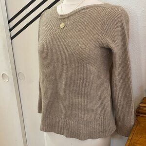 Madewell 100% Marino wool Women's Ribbed Knit Sweater - Tan